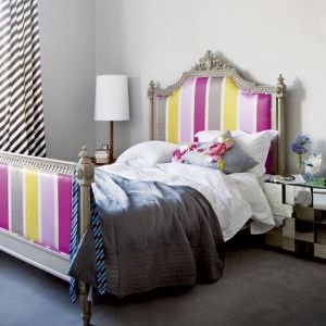 ornate bed at Lucy Willow, fabric from Designers Guild, cushions from Wild At Heart.jpg